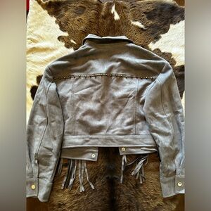 NWOT Lucky & Blessed fringe jacket size small